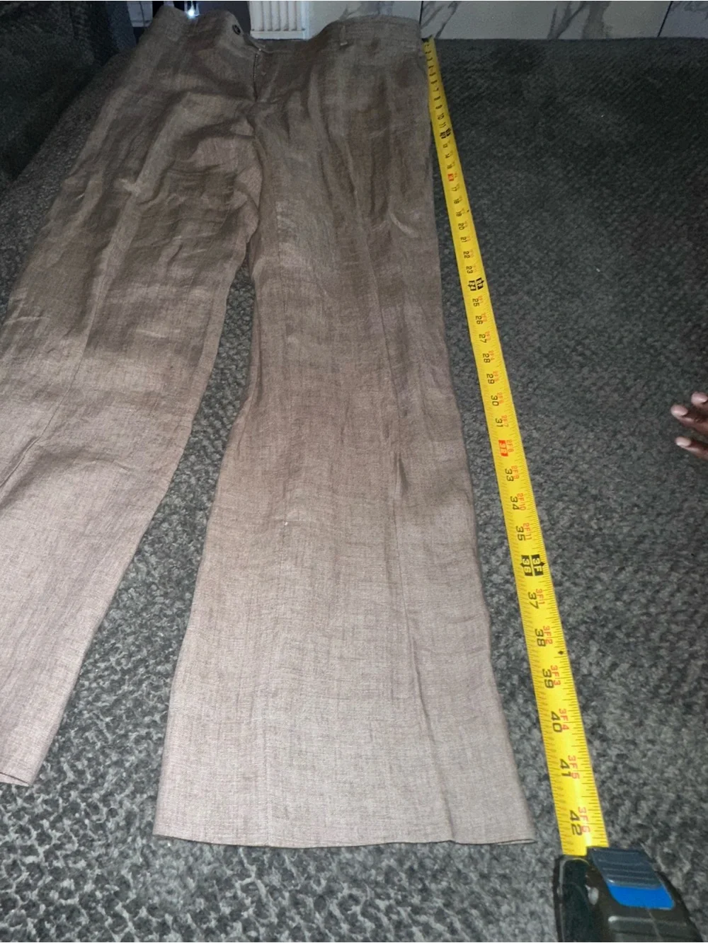Men's Light Brown Linen Blend Dress Pants